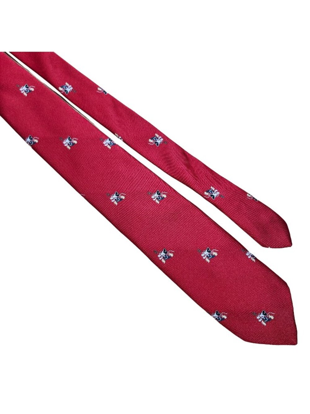Vintage Cervantes Mickey Mouse Catching Football Red Necktie